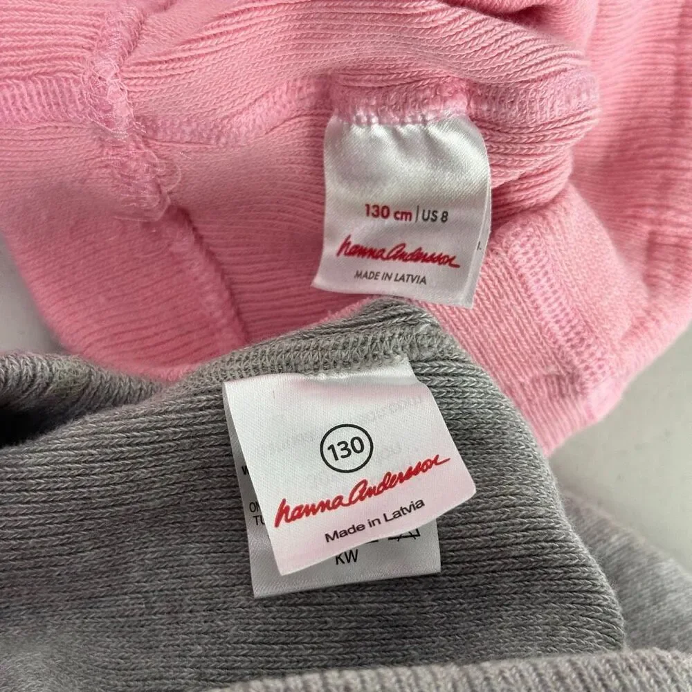 Hanna Andersson 130 / 8 Tights Gray & Pink
